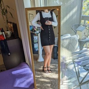 Urban Outfitters Black Corduroy Button-Down Mini Dress